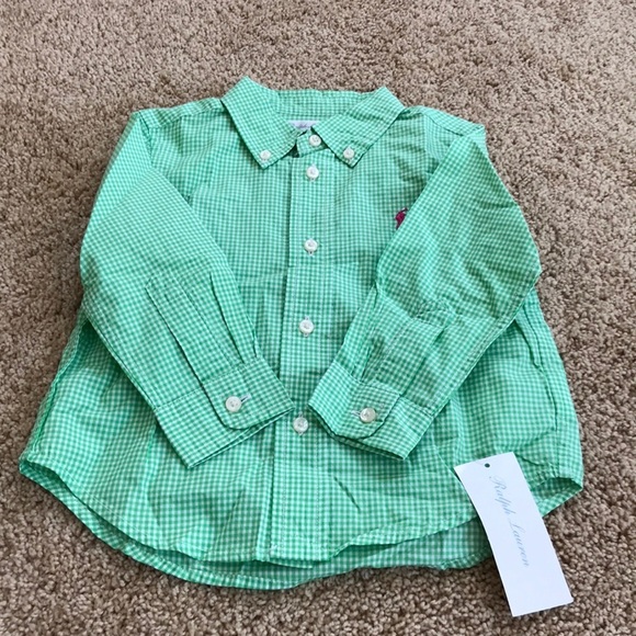 NWT! Kids Ralph Lauren Size 18M Button Down Shirt - Picture 1 of 5